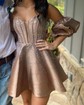 Glitter Skater Sweetheart Satin Homecoming Dresses