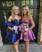 Glitter Skater Sweetheart Satin Homecoming Dresses