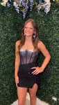 Sparkly Tight Square Neck Beaded Homecoming Dresses