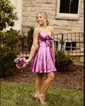 Cut Out A-line Taffeta Strapless Homecoming Dresses