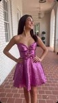 Cut Out A-line Taffeta Strapless Homecoming Dresses
