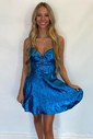 Cut Out A-line Taffeta Strapless Homecoming Dresses