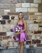 Cut Out A-line Taffeta Strapless Homecoming Dresses