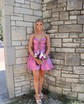 Cut Out A-line Taffeta Strapless Homecoming Dresses