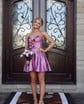 Cut Out A-line Taffeta Strapless Homecoming Dresses