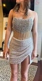 Sparkly Corset Strapless Sequin Bodycon Beaded Homecoming Dresses