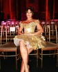 Corset Off-the-shoulder Metallic Skater Tiered Homecoming Dresses