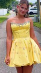 Corset Strapless Satin Skater Beaded Homecoming Dresses