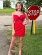 Corset Strapless Lace Bodycon Homecoming Dresses With Bow