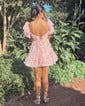 A-line Sweetheart Tulle Puffy Sleeves Homecoming Dresses