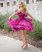 Unique Skater Chiffon Ruffle Ruched Homecoming Dresses