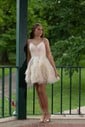 Glitter Blue Skater Tiered Ruffle Homecoming Dresses