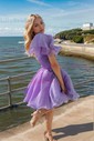 White One-Shoulder Organza Skater Homecoming Dresses