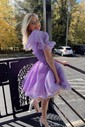 White One-Shoulder Organza Skater Homecoming Dresses