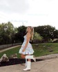 Corset Skater Satin Sweetheart Ruffle Homecoming Dresses