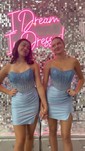 Corset Bodycon Satin Beaded Homecoming Dresses