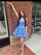 Corset Skater Straight Satin Tiered Homecoming Dresses
