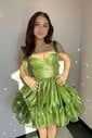 Sweetheart Organza Skater Ruffle Homecoming Dresses