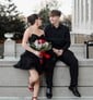 Corset V-neck Tulle Ruffle Skater Homecoming Dresses