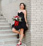 Corset V-neck Tulle Ruffle Skater Homecoming Dresses