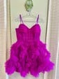 Corset V-neck Tulle Ruffle Skater Homecoming Dresses