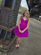 Corset V-neck Tulle Ruffle Skater Homecoming Dresses