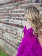 Corset V-neck Tulle Ruffle Skater Homecoming Dresses