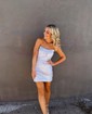 Unique Strapless Tight Pearl Homecoming Dresses
