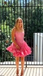 Corset Strapless Taffeta Skater Ruffle Homecoming Dresses