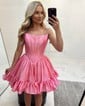 Corset Strapless Taffeta Skater Ruffle Homecoming Dresses