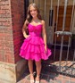 Cute A-line Strapless Tiered Homecoming Dresses