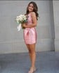 Corset Halter Satin Bow Bodycon Homecoming Dresses