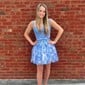 Cute A-line Scoop Neck Lace Appliques Corset Homecoming Dresses