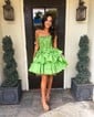 Corset Fuchsia Skater Taffeta Bow Beaded Homecoming Dresses
