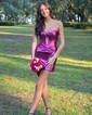 Sweetheart Metallic Ruched Bodycon Homecoming Dresses