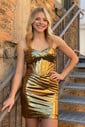 Corset Bodycon Metallic Strapless Ruched Homecoming Dresses