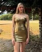 Corset Bodycon Metallic Strapless Ruched Homecoming Dresses