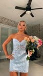 Corset Bodycon Strapless Appliques Homecoming Dresses