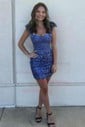 Corset Bodycon Sweetheart Glitter Lace Homecoming Dresses