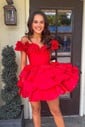 Corset Off-the-shoulder Taffeta Skater Tiered Homecoming Dresses