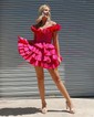 Corset Off-the-shoulder Taffeta Skater Tiered Homecoming Dresses