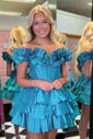 Corset Off-the-shoulder Taffeta Skater Tiered Homecoming Dresses