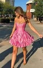 Corset Strapless Taffeta Beaded Skater Homecoming Dresses