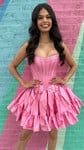 Corset Strapless Taffeta Beaded Skater Homecoming Dresses