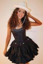 Corset Strapless Taffeta Beaded Skater Homecoming Dresses