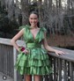 Trendy V-neck Organza Skater Tiered Homecoming Dresses