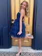Strapless Glitter Tulle Skater Tiered Homecoming Dresses