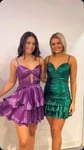 Trendy Sweetheart Metallic Bodycon Tiered Homecoming Dresses