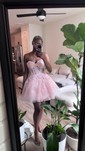 Corset Strapless Tulle Appliques Skater Homecoming Dresses