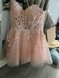 Corset Strapless Tulle Appliques Skater Homecoming Dresses
